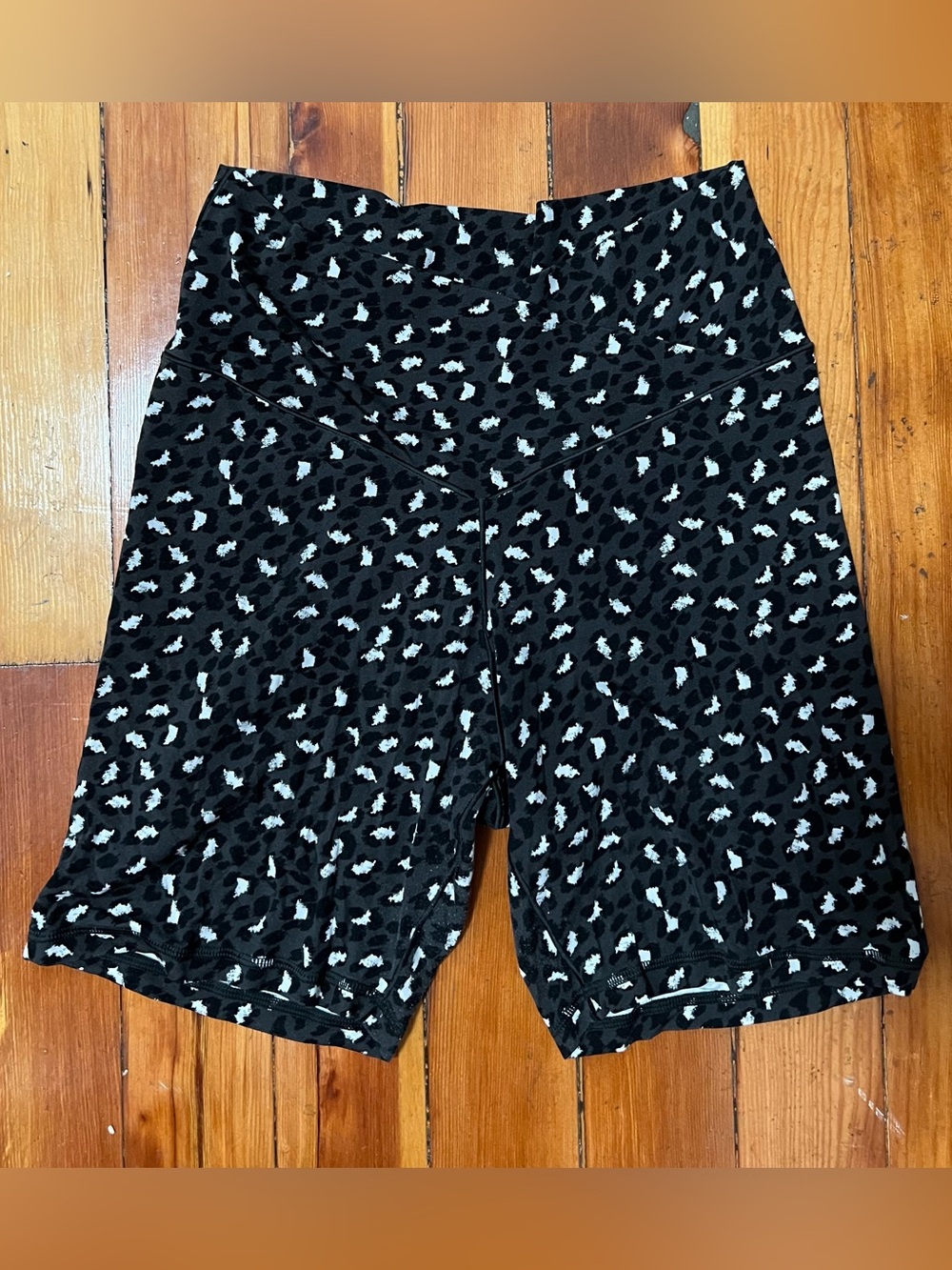 Aerie Black and White Leopard Print high waisted Biker Shorts
